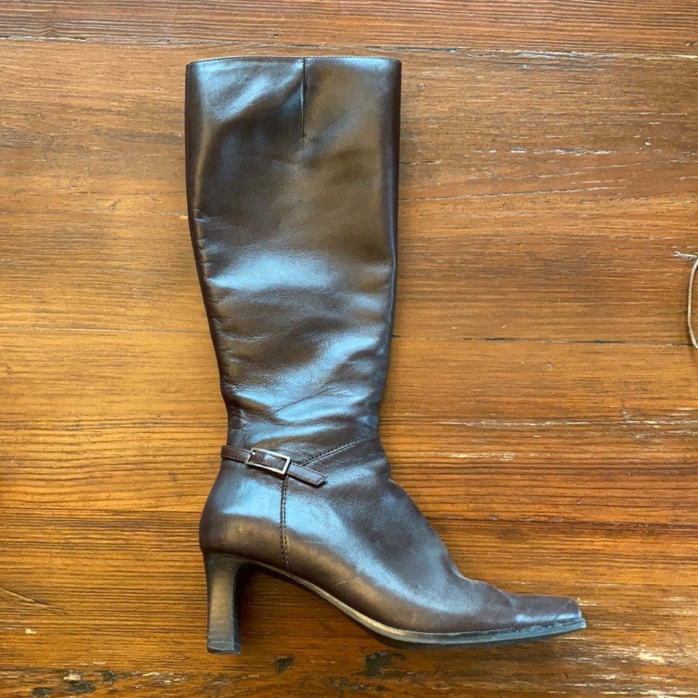 Just below the knee high boots
